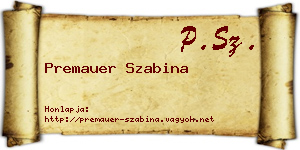 Premauer Szabina névjegykártya